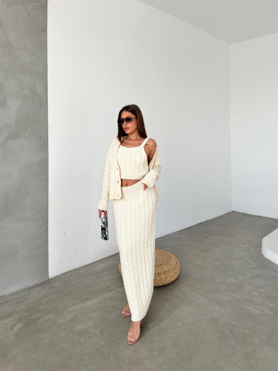 SET FUND, CROP TOP DHE CARDIGAN